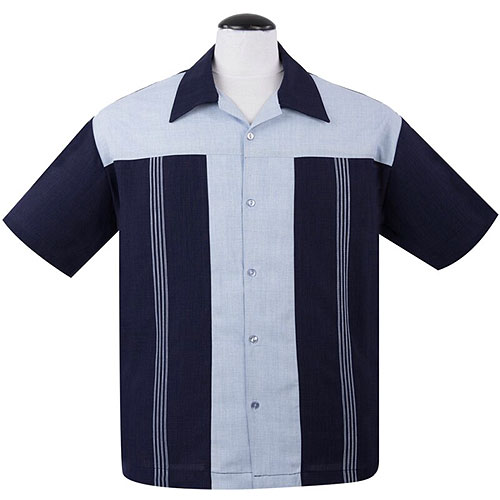 T Panel Vintage bowling shirt - Navy/blue T Panel Vintage bowling shirt - Navy/blue