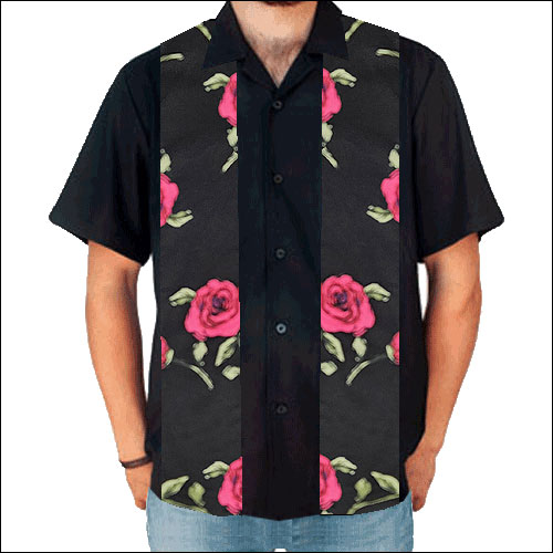 Double Panel Bowling Shirt - Pink Rose Double Panel Bowling Shirt - Pink Rose
